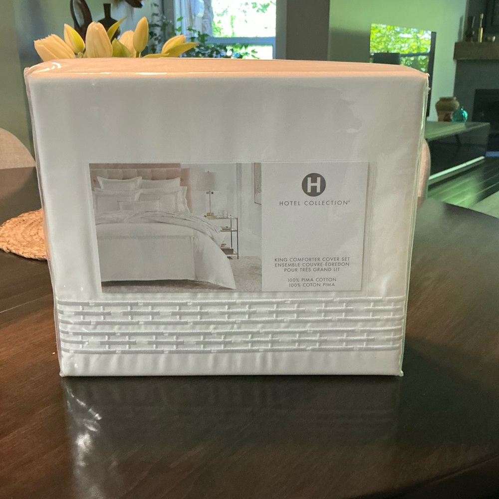 Hotel Collection White King Comforter Cover Set - Pima Cotton